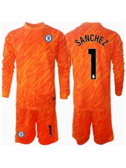 Chelsea Robert Sanchez #1 Torwart Heimtrikotsatz für Kinder 2024-25 Langarm (+ Kurze Hosen)